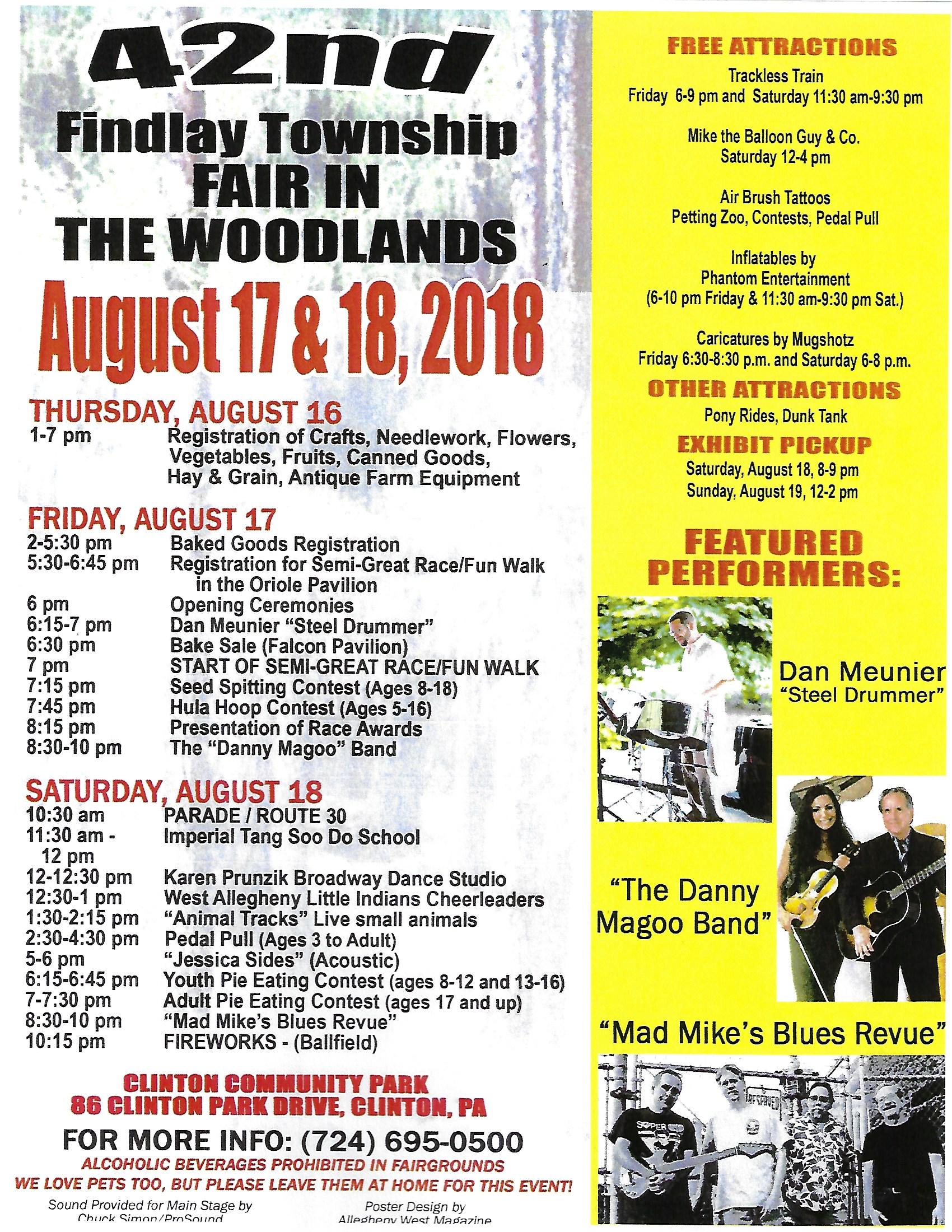 2018 Fair Schedule